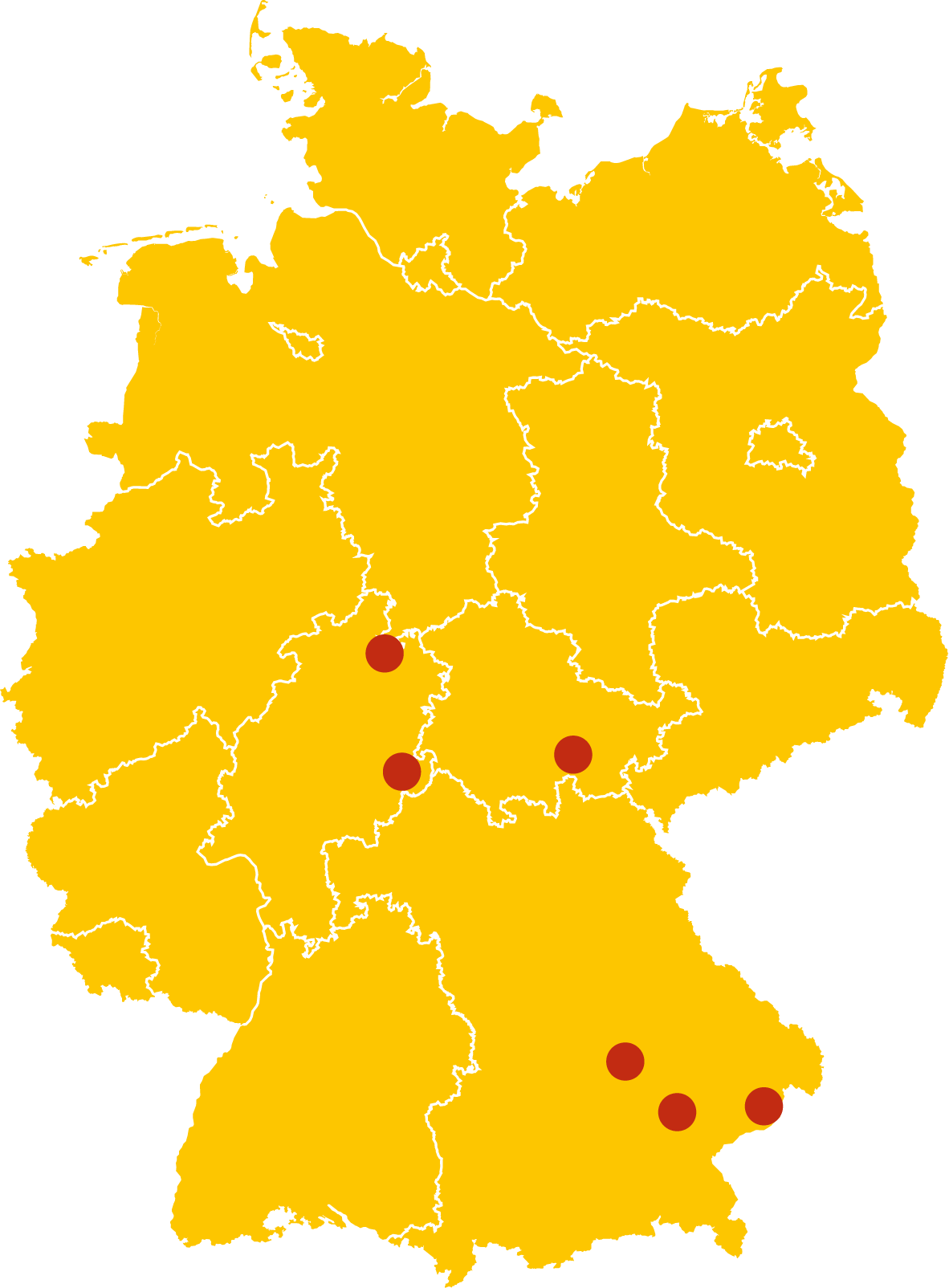 Deutschlandkarte mit ambulanten Pflegediensten