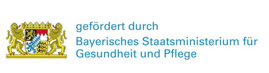 Logo: gefördert durch Bayerisches Staatsministerium für Gesundheit und Pflege