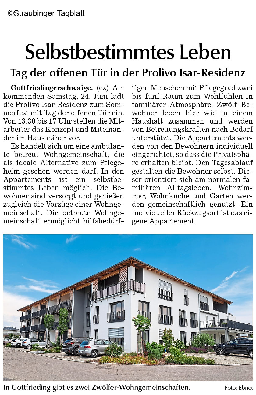 Tag der offenen Tür in der Prolivo Isar-Residenz in Gottfrieding